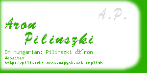 aron pilinszki business card